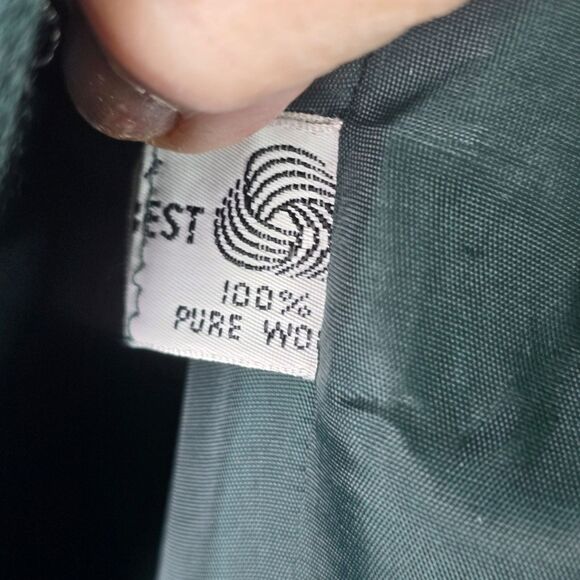 Richard Warren Wool Blazer Small Green Chenille Collar Cuffs Vintage Size 6-8 - Picture 5 of 16